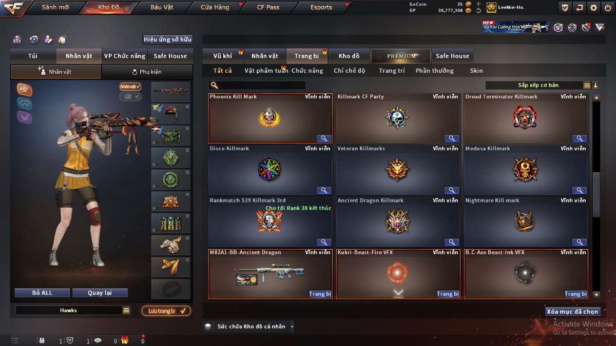 shop acc cf uy tin gia re